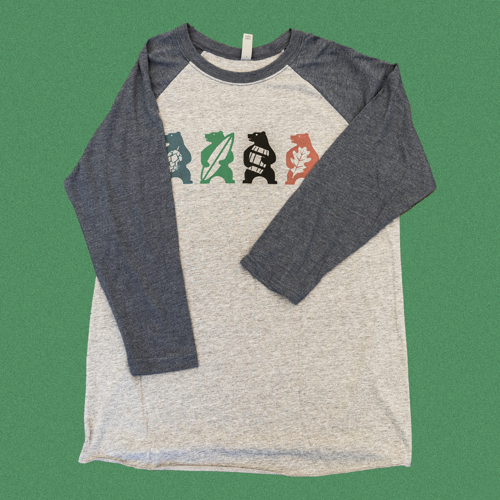 Calicraft Raglan Shirt (Blue & Grey) - 4 Bears